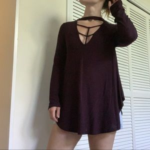 Flowy Cutout Long Sleeved Tee